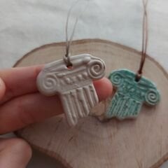 Antik Yunan Sütunu Seramik Kolye