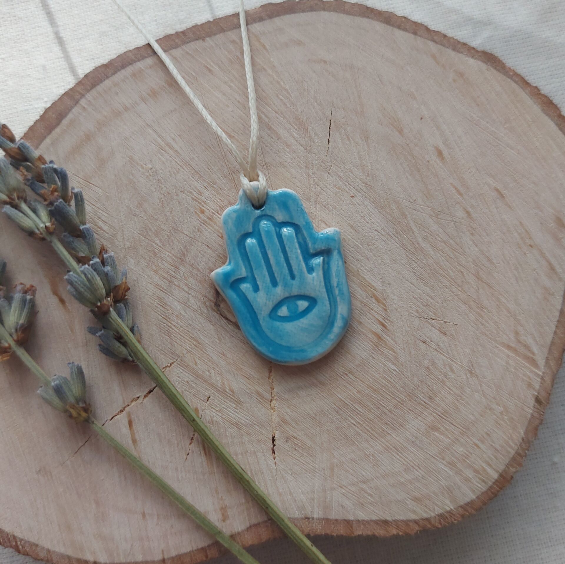 Hamsa (Fatma Ana'nın Eli) Seramik Kolye
