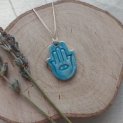 Hamsa (Fatma Ana'nın Eli) Seramik Kolye