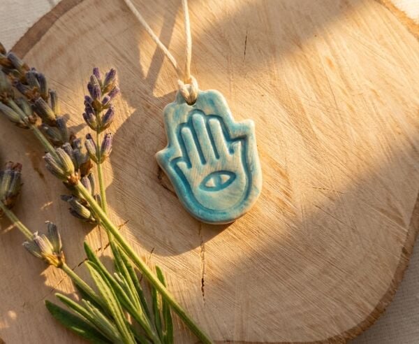 Hamsa (Fatma Ana'nın Eli) Seramik Kolye