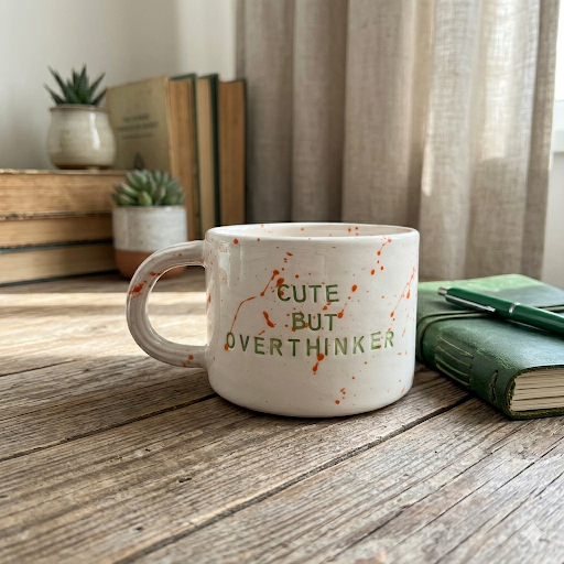 Overthinker - Yeşil Seramik Kupa