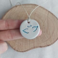 Kanatlı Melek Seramik Kolye