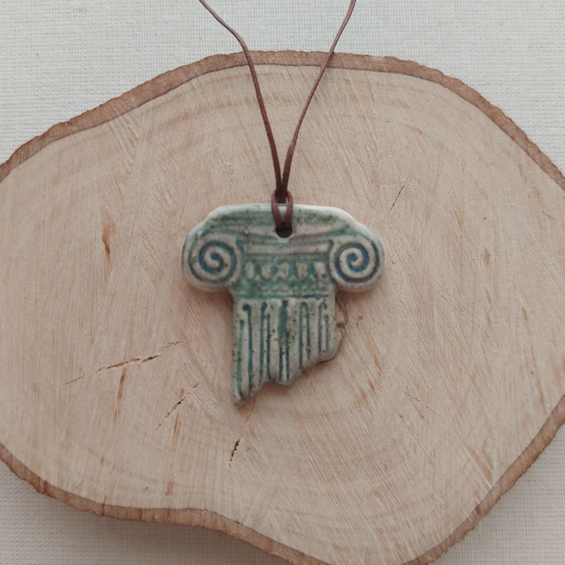 Antik Yunan Sütun Kolye - K.Yeşil