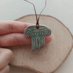 Antik Yunan Sütun Kolye - K.Yeşil