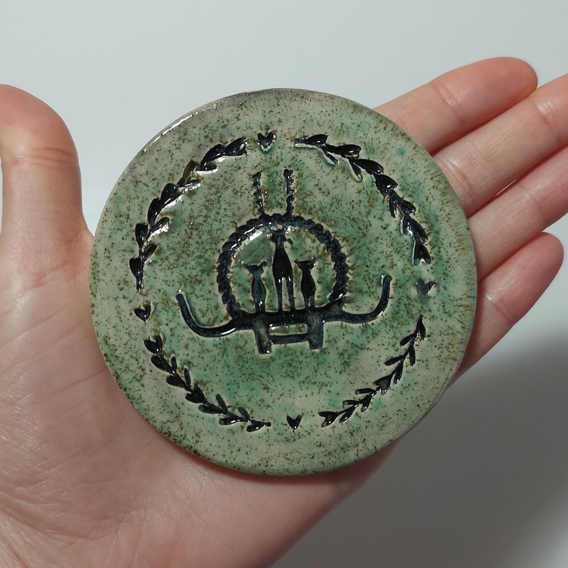 Hitit Güneş Kursu 2'li Seramik Bardak Altlığı