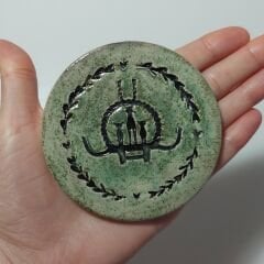 Hitit Güneş Kursu 2'li Seramik Bardak Altlığı