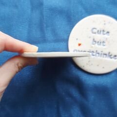 Cute But Overthinker 2'li Seramik Bardak Altlığı